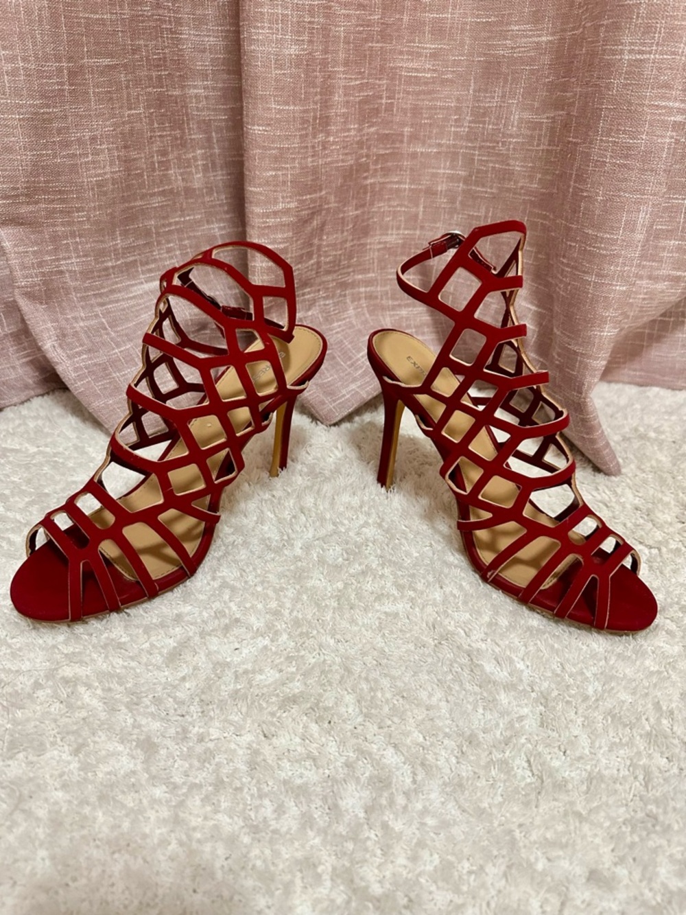 Express Red Strappy Heels